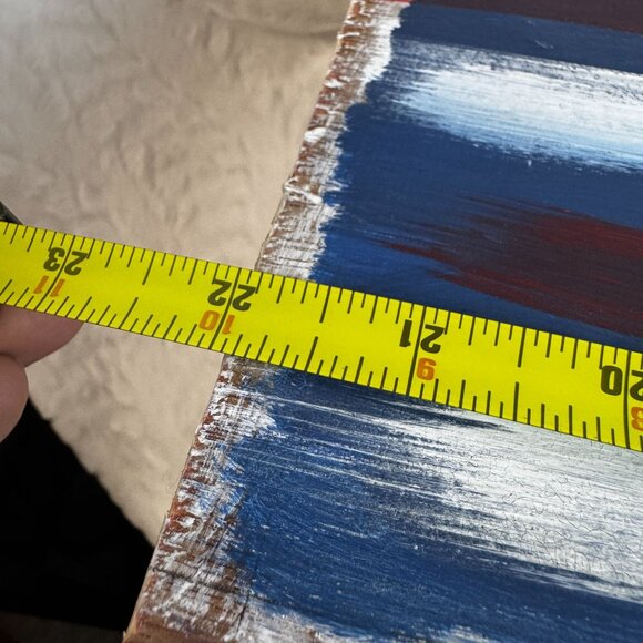 Hand-Painted American Flag On Wood With Forest Silhouette Wall Art - Picture 5 of 6